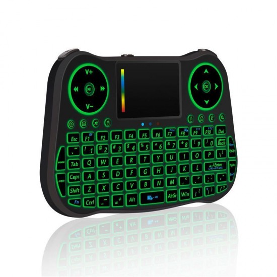 MT08 2.4G Air Mouse 6 Gyro Fly Air Mouse Rainbow Backlight Remote Control Mini Keyboard for Android Smart TV Box