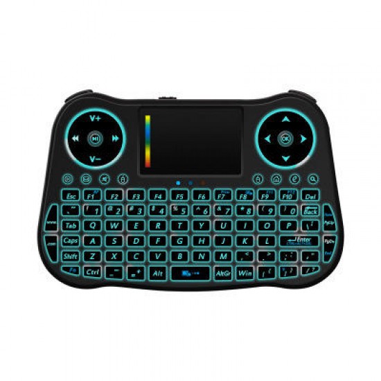 MT08 2.4G Air Mouse 6 Gyro Fly Air Mouse Rainbow Backlight Remote Control Mini Keyboard for Android Smart TV Box