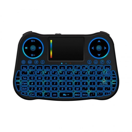 MT08 2.4G Air Mouse 6 Gyro Fly Air Mouse Rainbow Backlight Remote Control Mini Keyboard for Android Smart TV Box