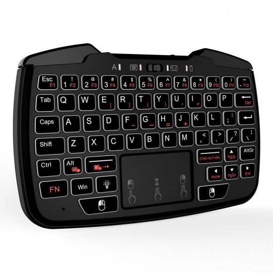 Rii RK707 2.4GHz Wireless Keyboard Game Controller with 62-keys Mouse with Touchpad for PS3 TV Box Smart TV