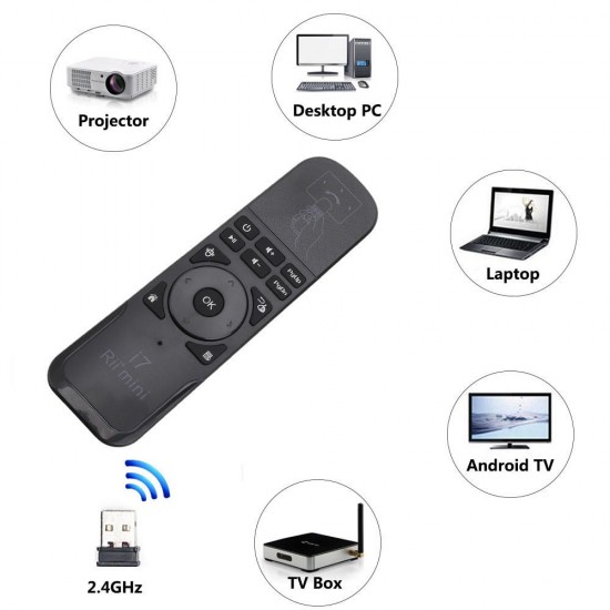 Rii i7 Computer TV Set Top Box Remote Controller HTPC PPT Page Turning Teaching Conference Demonstration Air Mouse