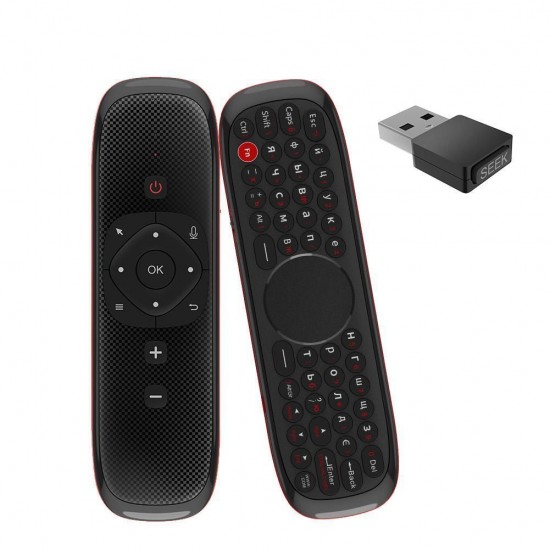W2 Air Mouse Russian Keyboard дианионного 2.4g 6 Axis Gyroscope with TouchPad Anti-Lost Function Fly Air Mouse Per Android Tv Box /Mini Pc/Tv/Win 10