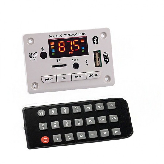 12V bluetooth 5.0 MP3 Player Decoder Board Colorful Screen FM Radio TF USB AUX Audio TF Radio Receiver Car Kit