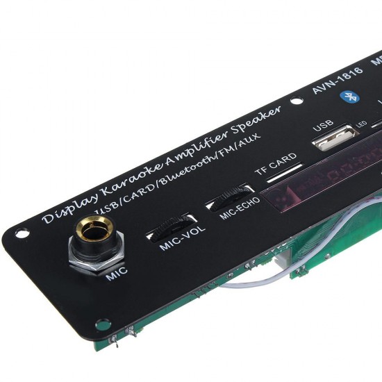 20W Bluetooth 5.0 Power Amplifier Audio Decoder Board 3.7V/5V Independent Reverberation Support FM AUX