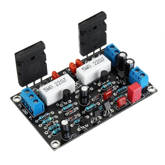 2SC5200+2SA1943 Mono Channel 100W HIFI Audio Amplifier Board After-stage Power AMP Dual DC35V