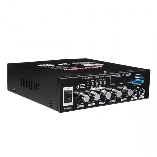 360W+360W bluetooth Stereo Audio Amplifier Mini FM USB SD Home KTV Power Remote 360W+360W bluetooth Stereo Audio Amplifier Mini FM USB SD Home KTV Power Remote