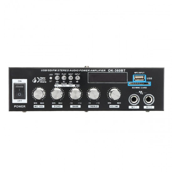 360W+360W bluetooth Stereo Audio Amplifier Mini FM USB SD Home KTV Power Remote 360W+360W bluetooth Stereo Audio Amplifier Mini FM USB SD Home KTV Power Remote