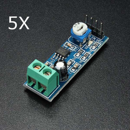 5Pcs LM386 Audio Amplifier Module 200 Times Input 10K Adjustable Resistance