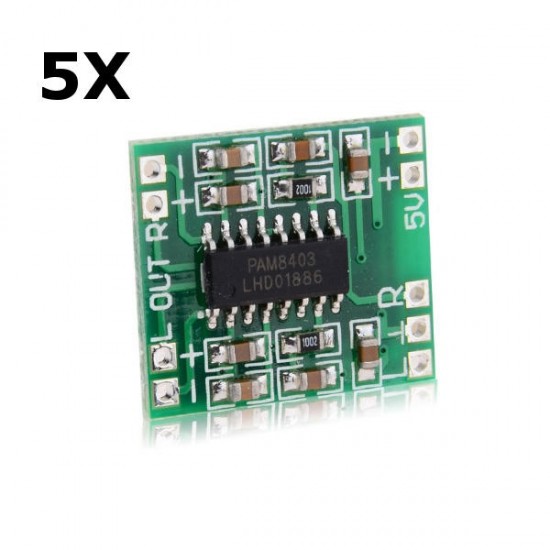 5pcs PAM8403 Miniature Digital USB Power Amplifier Board 2.5V - 5V 5pcs PAM8403 Miniature Digital USB Power Amplifier Board 2.5V - 5V