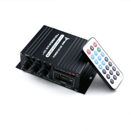 AK370 400W DC 12V / AC 220V Remote Control bluetooth HiFi Home car Stereo Amplifier Music Receiver FM Radio 20Hz-20KHz AK370 400W DC 12V / AC 220V Remote Control bluetooth HiFi Home car Stereo Amplifier Music Receiver FM Radio 20Hz-20KHz
