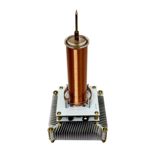 Music Tesla Coil Acrylic Shell Arc Plasma Speaker Wireless Transmission Experimental Desktop Toy Model Gold+White Music Tesla Coil Acrylic Shell Arc Plasma Speaker Wireless Transmission Experimental Desktop Toy Model Gold+White
