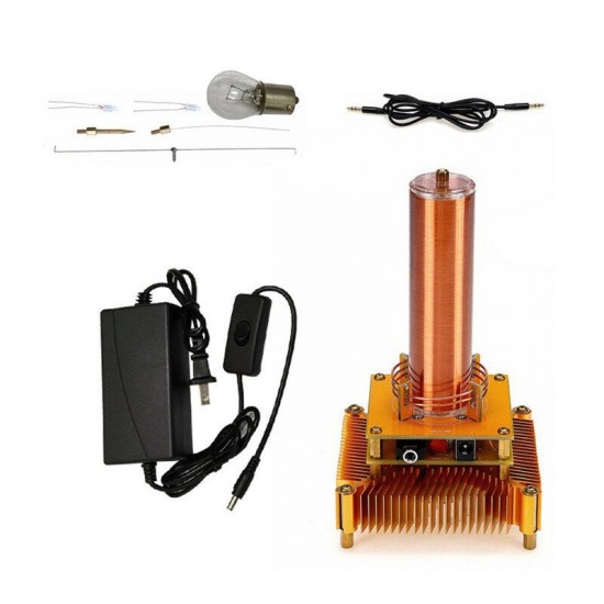 Music Tesla Coil Acrylic Shell Arc Plasma Speaker Wireless Transmission Experimental Desktop Toy Model Gold Music Tesla Coil Acrylic Shell Arc Plasma Speaker Wireless Transmission Experimental Desktop Toy Model Gold