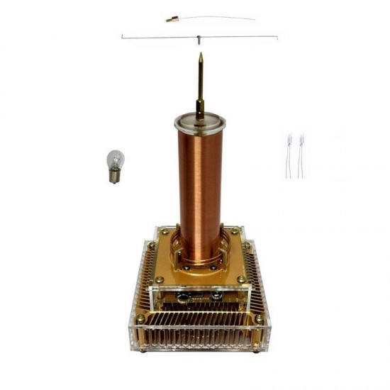 Music Tesla Coil Acrylic Shell Arc Plasma Speaker Wireless Transmission Experimental Desktop Toy Model Gold Music Tesla Coil Acrylic Shell Arc Plasma Speaker Wireless Transmission Experimental Desktop Toy Model Gold