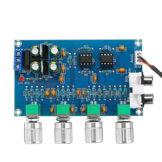 NE5532 C2-001 AC 12-24V Power 4 Channel Adjustment Amplifier Tuning Board Preamplifier NE5532 C2-001 AC 12-24V Power 4 Channel Adjustment Amplifier Tuning Board Preamplifier