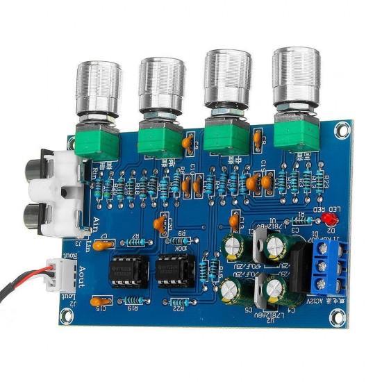 NE5532 C2-001 AC 12-24V Power 4 Channel Adjustment Amplifier Tuning Board Preamplifier NE5532 C2-001 AC 12-24V Power 4 Channel Adjustment Amplifier Tuning Board Preamplifier