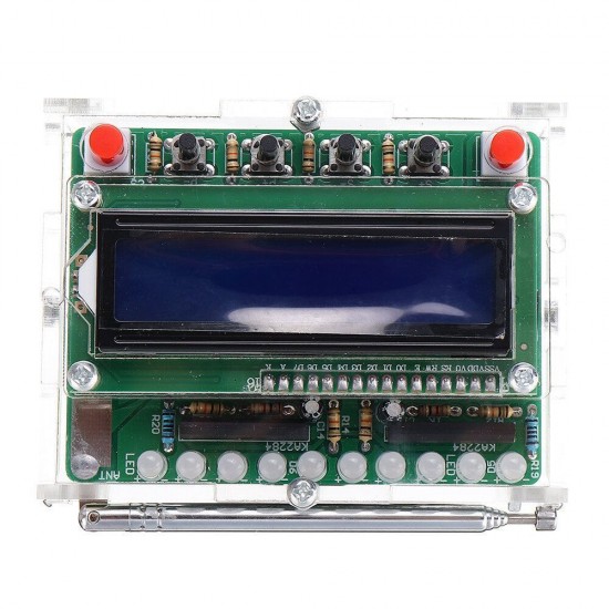 Radio FM Digital Sound Machine Level Indicator with Case 87-108MHz USB 5V LCD1602 LCD Screen 51 Single Chip