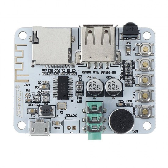 Wireless bluetooth Audio Receiver Digital Amplifier Board With Remote Control And Microphone