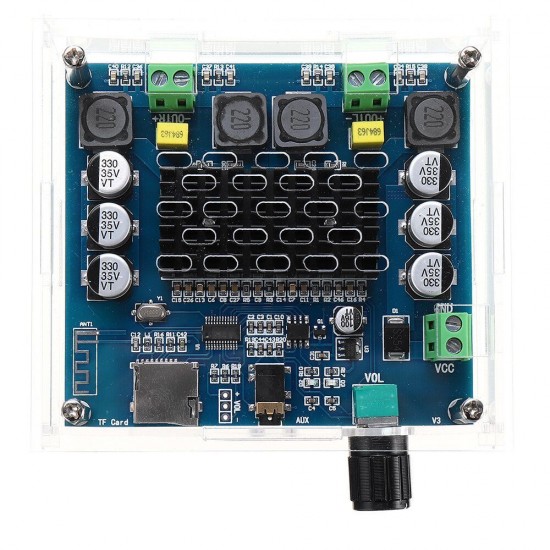 TDA7498 Digital Bluetooth Power Amplifier Board Ultra Long Distance Support AUX Onboard Potentiometer Dual 100W + Shell Class D TDA7498 Digital Bluetooth Power Amplifier Board Ultra Long Distance Support AUX Onboard Potentiometer Dual 100W + Shell Class D