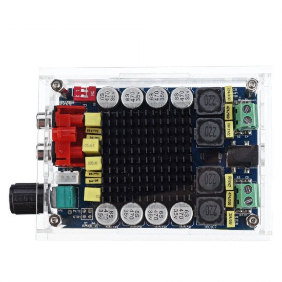 TDA7498 Stereo 2X100W Dual Channel High Power Digital Computer Power Amplifier with Acrylic Shell TDA7498 Stereo 2X100W Dual Channel High Power Digital Computer Power Amplifier with Acrylic Shell