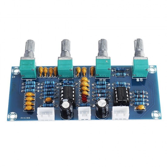 XH-A901 NE5532 Tone Board Preamp Pre-amp with Treble Bass Volume Adjustment Pre-amplifier Tone Controller for Amplifier Board