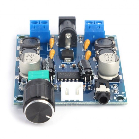 XH-M312 TPA3118D2 Digital Amplifier Board DC 24V HD Edition Dual Channel 2x45W Audio Power Amp Module