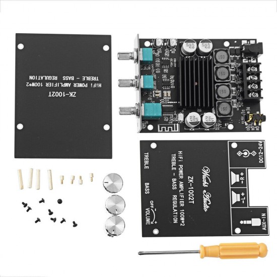 ZK-1002T 100W*2 High and Bass Adjustment bluetooth 5.0 Audio Power Amplifier Board Module Subwoofer Dual Channel Stereo ZK-1002T 100W*2 High and Bass Adjustment bluetooth 5.0 Audio Power Amplifier Board Module Subwoofer Dual Channel Stereo