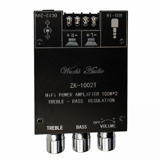 ZK-1002T 100W*2 High and Bass Adjustment bluetooth 5.0 Audio Power Amplifier Board Module Subwoofer Dual Channel Stereo ZK-1002T 100W*2 High and Bass Adjustment bluetooth 5.0 Audio Power Amplifier Board Module Subwoofer Dual Channel Stereo