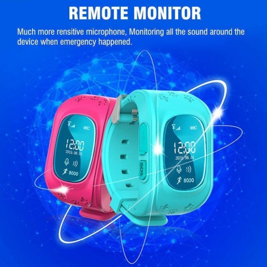 Anti Lost Smart Watch GPS Tracker SOS Security Alarm Monitor for Kids Baby Pets