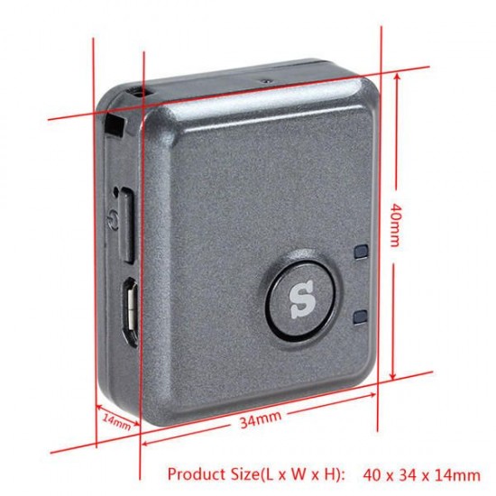 RF-V8S Mini Remote Listening GPS Tracker GSM GPRS Tracking Device & SOS Communicator