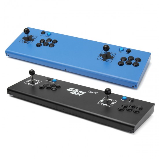 4S 815 in 1 Dual Player Double Joystick Arcade Game Console Blue Black