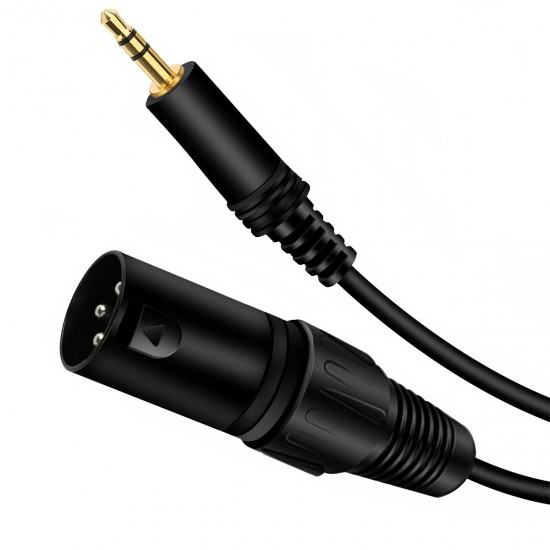 10 inch 3.5mm to XLR 3-Pin Male Female Plug Microphone Mic Cable for Mobile Phone Laptop