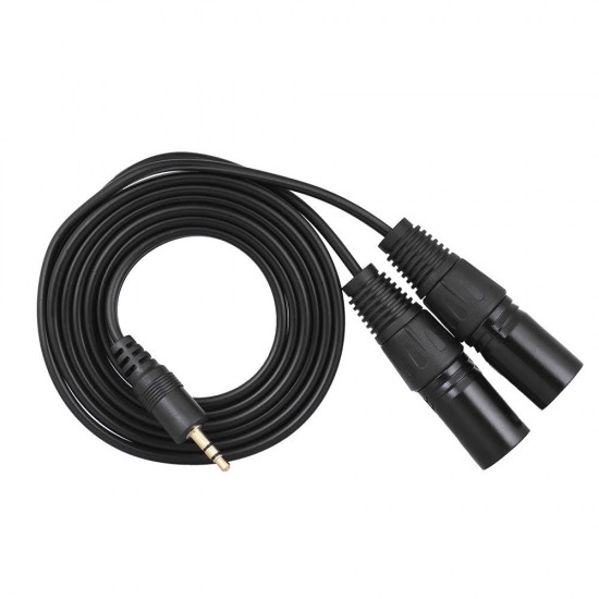 1.5m Dual XLR Male to 3.5mm Male Plug Audio Cable for Mixing Console Mixer Amplifier Speaker