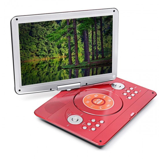 16 Inch 270° Rotation Portable DVD Player Car Game USB TV AV In Out Remote Control