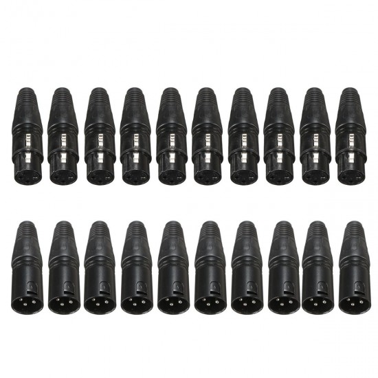 20Pcs XLR 3-Pin 1.8cm Male to 1.5cm Female Connectors MIC Snake Plug Audio Microphone Connector 20Pcs XLR 3-Pin 1.8cm Male to 1.5cm Female Connectors MIC Snake Plug Audio Microphone Connector