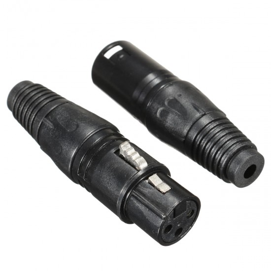 20Pcs XLR 3-Pin 1.8cm Male to 1.5cm Female Connectors MIC Snake Plug Audio Microphone Connector