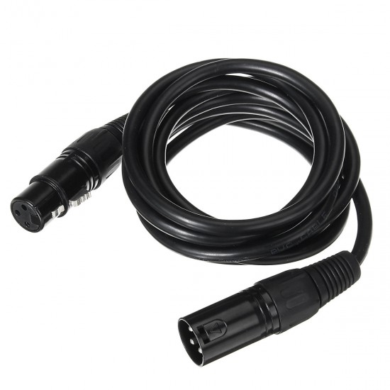 2Pcs 2M Mic DMX Audio Cable 3 Pin XLR Male to XLR Female Microphone Cable