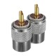 2Pcs Metal UHF PL-259 Male Solder RF Connector Plug For RG8 Coaxial Cable Connector 2Pcs Metal UHF PL-259 Male Solder RF Connector Plug For RG8 Coaxial Cable Connector
