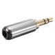 3 Pole Male Headphone Jack Plug Metal Audio +Heat Shrinkable Tube