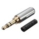 3 Pole Male Headphone Jack Plug Metal Audio +Heat Shrinkable Tube