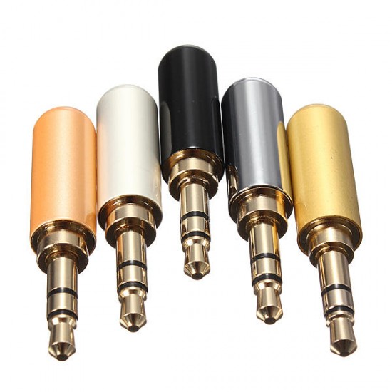 3 Pole Male Headphone Jack Plug Metal Audio +Heat Shrinkable Tube 3 Pole Male Headphone Jack Plug Metal Audio +Heat Shrinkable Tube