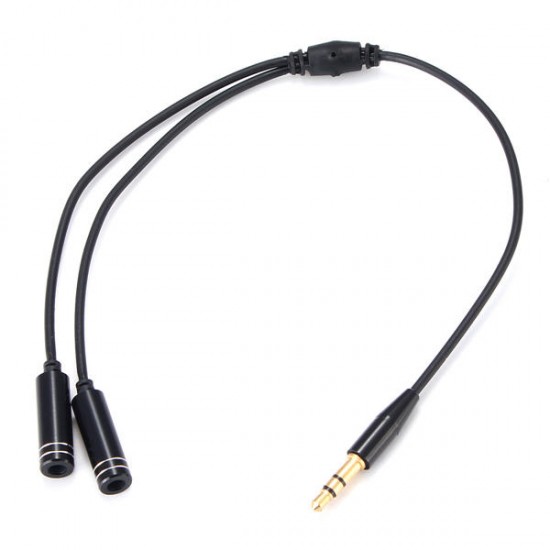 3.5mm Stereo Audio Y Splitter 1 Male To 2 Dual Female Cable For Earphone Audio Equipment