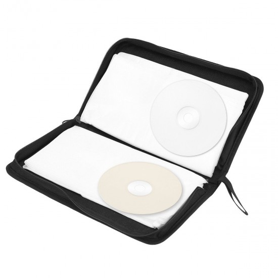 80Pcs CD DVD Storage Bag Black Leather CD Bag 80Pcs CD DVD Storage Bag Black Leather CD Bag