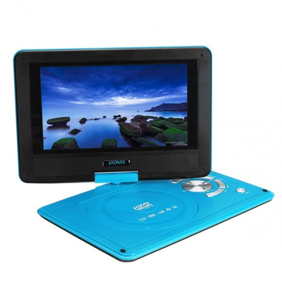 9.8 Inch Portable Car Rechargeable DVD Player Game Video Controller 270° Swivel Screen