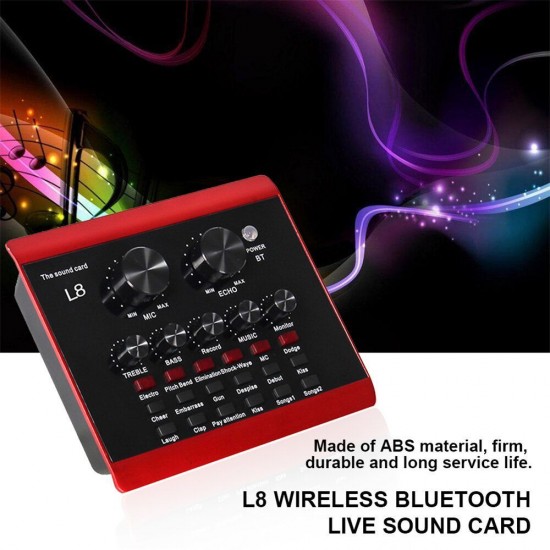 L8 Live Sound Card bluetooth Sound Card Studio KTV Voice Chat Live Broadcast Mixing Effect Portable Sound Card L8 Live Sound Card bluetooth Sound Card Studio KTV Voice Chat Live Broadcast Mixing Effect Portable Sound Card