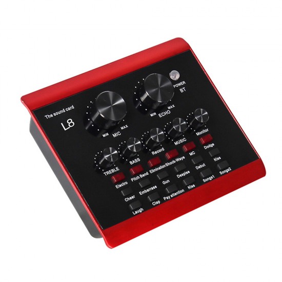 L8 Live Sound Card bluetooth Sound Card Studio KTV Voice Chat Live Broadcast Mixing Effect Portable Sound Card L8 Live Sound Card bluetooth Sound Card Studio KTV Voice Chat Live Broadcast Mixing Effect Portable Sound Card