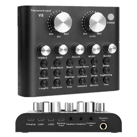 V8 Live Sound Card Audio External USB Headset Multi-Function Microphone Live Broadcast Computer PC Sound Card V8 Live Sound Card Audio External USB Headset Multi-Function Microphone Live Broadcast Computer PC Sound Card