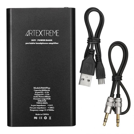 Headphone Amplifier 2.5A Power Bank 2-in-1 Super Bass Audio Earphone for iOS Android Headphone Amplifier 2.5A Power Bank 2-in-1 Super Bass Audio Earphone for iOS Android