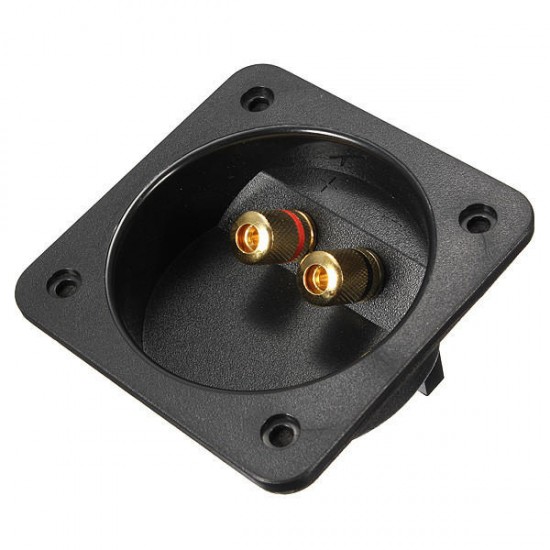Square Recessed Speaker Junction Box With Gold Binding Posts