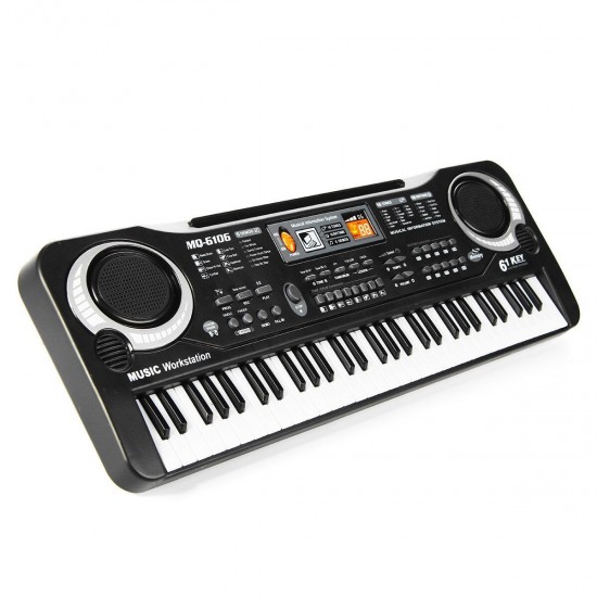 Standard 61 Keys Children Electronic Piano Keyboard with External Speaker Microphone Supports Singing Following Teaching