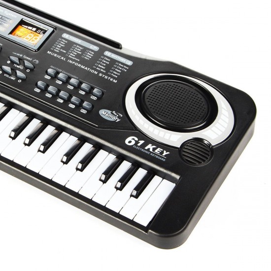 Standard 61 Keys Children Electronic Piano Keyboard with External Speaker Microphone Supports Singing Following Teaching